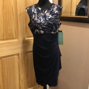 JCPENNEY SCARLETT Gorgeous Navy blue dress with sequins size 12
